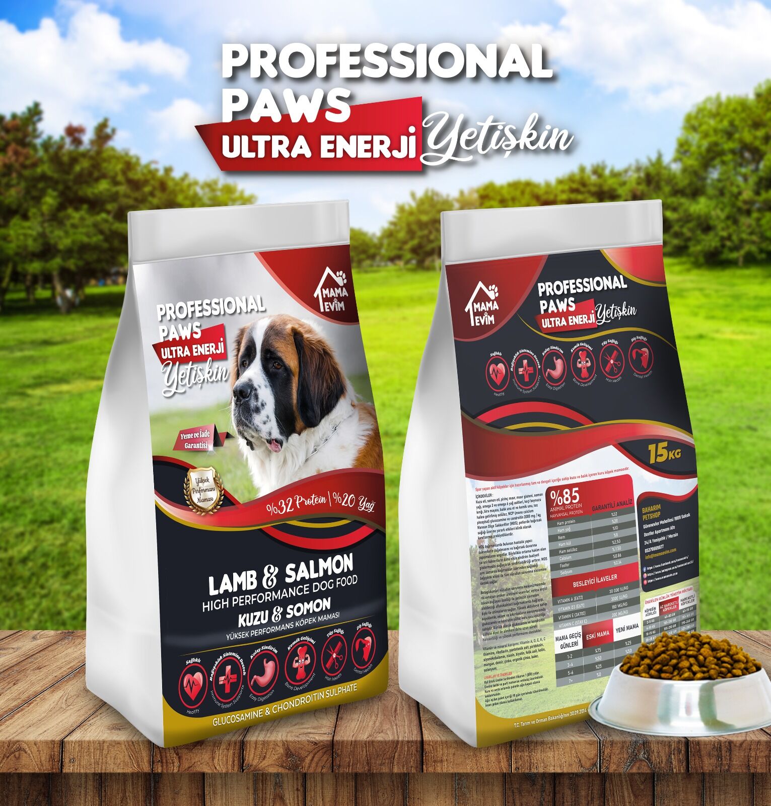 Professional Paws Kuzulu somonlu yetişkin köpek maması ultra enerji