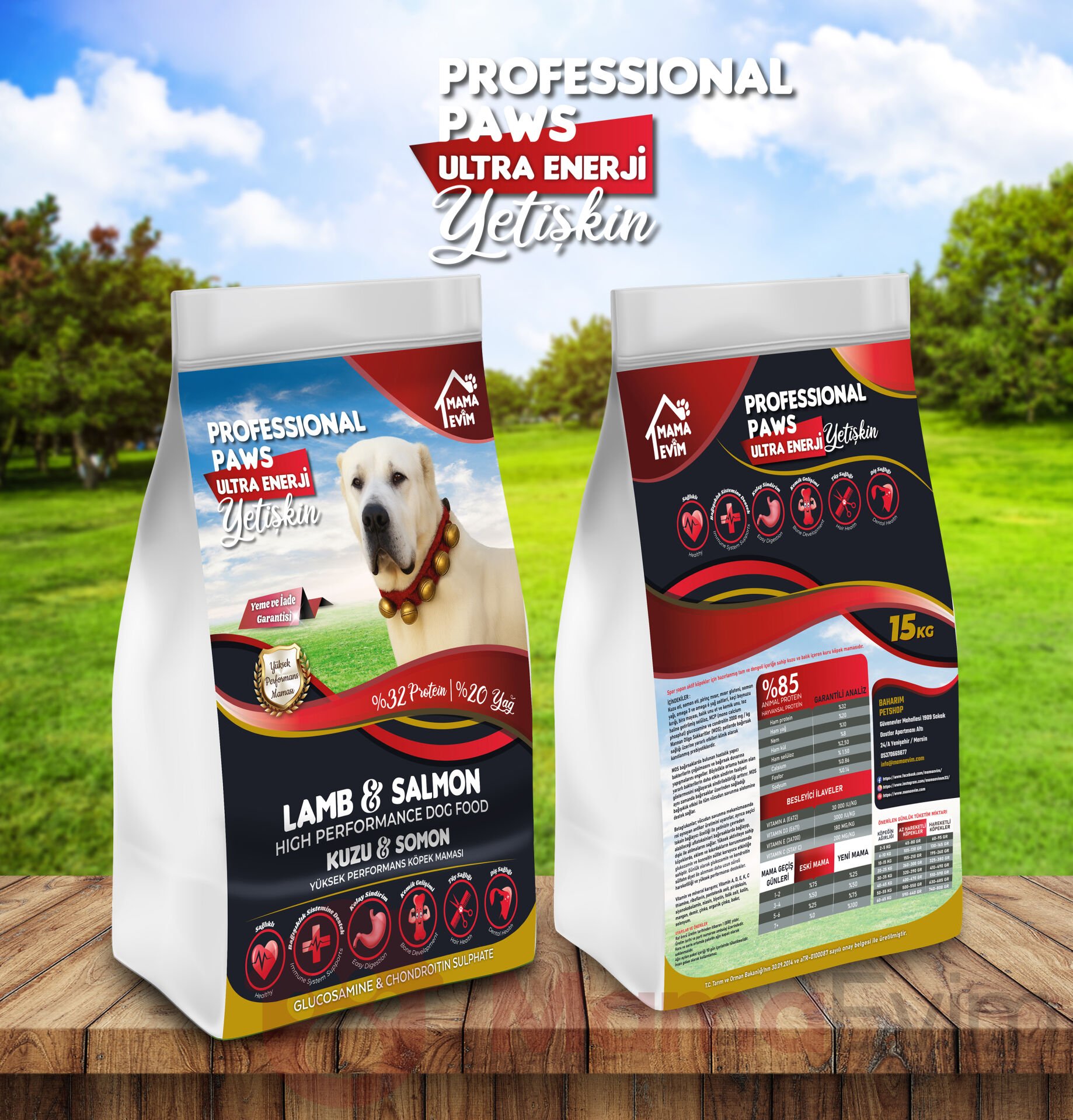 Professional Paws Kuzulu somonlu yetişkin köpek maması ultra enerji