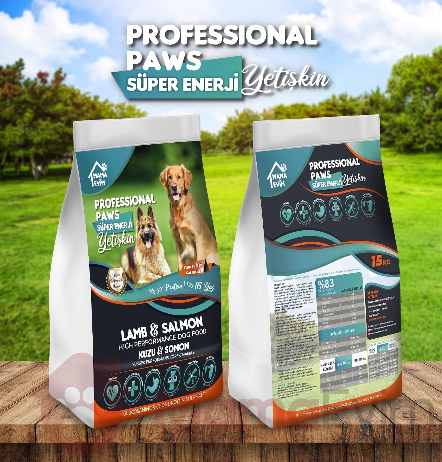 Professional Paws Süper Enerji Kuzulu Somonlu Yetişkin Köpek Maması