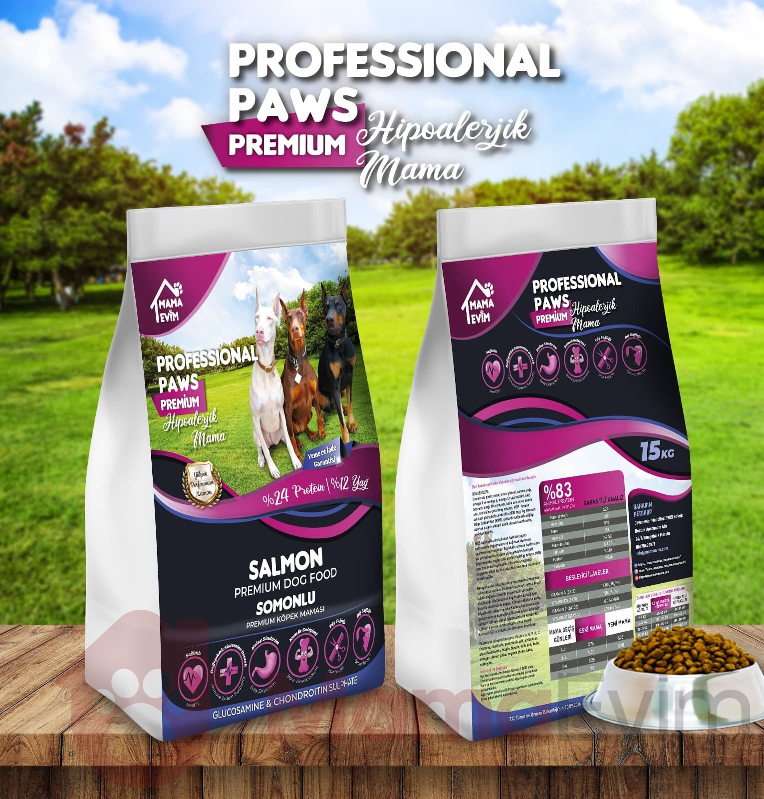 Professional Paws Premium Somonlu Hipoalerjenik Yetişkin Köpek Maması